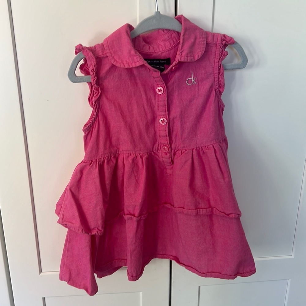 Short sleeve pink toddler dress